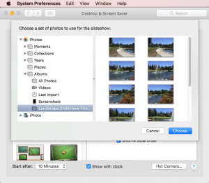 Choose Photos Album as Slideshow in Screen Saver