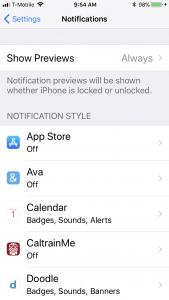 App Store Notification ON/OFF Setting