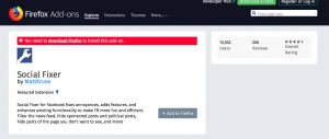 Social Fixer Add On for Firefox
