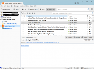 Thunderbird RSS Hacker News Feed