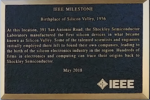 IEEE Birthplace of Silicon Valley 1956 Placque