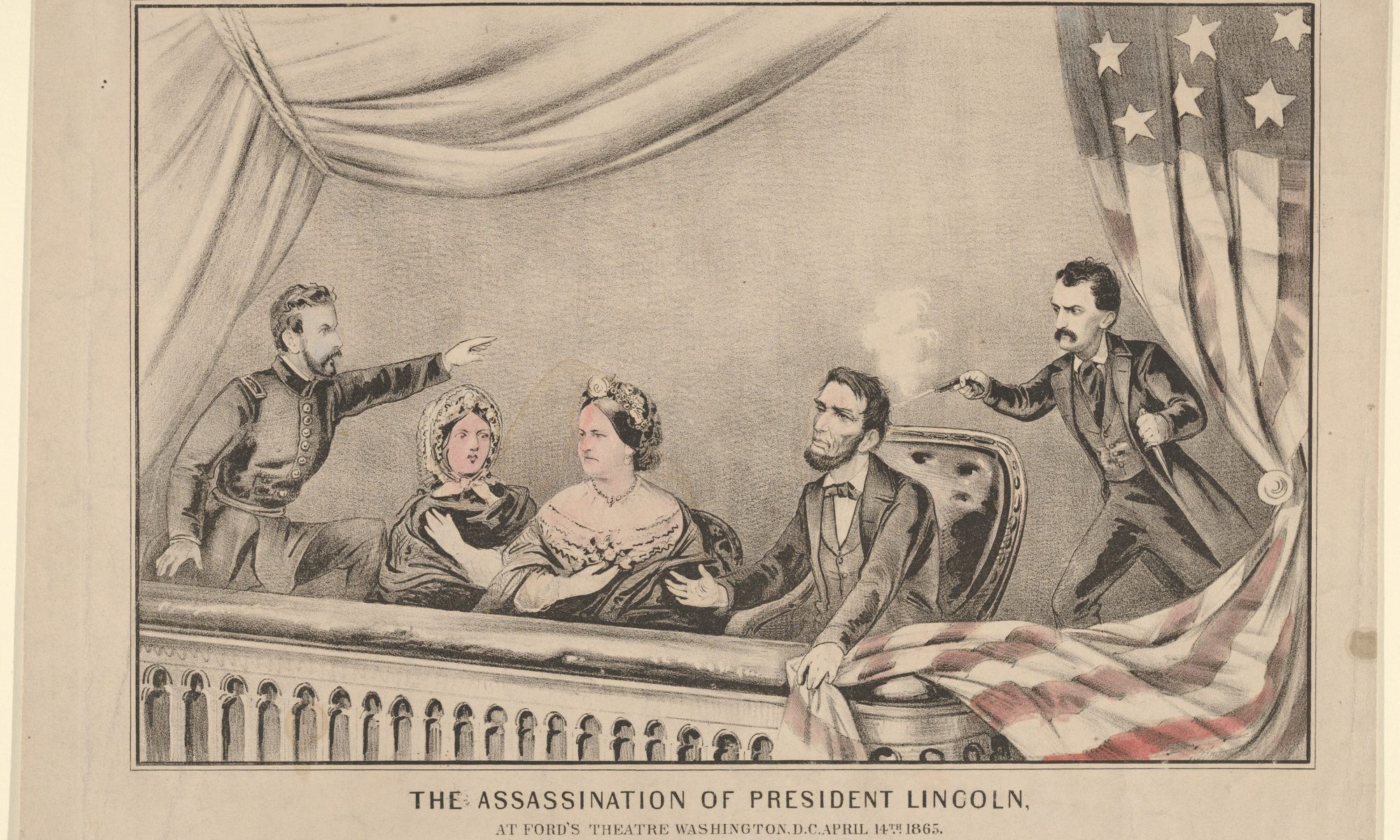 Engraving of assassination of President Abraham Lincoln